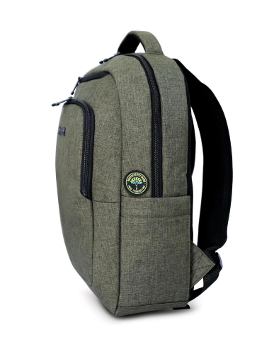 URBAN FACTORY CYCLEE CITY ZAINO NOTEBOOK DA 14.1" IN POLIESTERE RICICLATO CON SCOMPARTO PER TABLET E 2 TASCHE KAKI